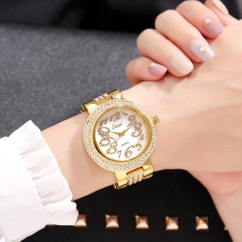 Fashion Large Dial Watch for Women Gold Diamond Ladies Watch New Luxury Designer Silver Brand Wrist Watches Loyal Present