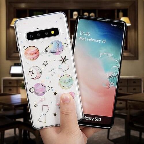 TPU Soft Case For Samsung Galaxy J7 J5 Prime A5 A3 A7 2017 Note 10 9 8 5 C7 Pro Silicon Shockproof Glitter Bling Star Moon Case