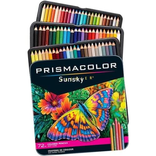 Prismacolor Premier Colored Pencils Tin Set of 72 Assorted Colors, Prismacolor Colored Pencils for Adult Kids Coloring Books