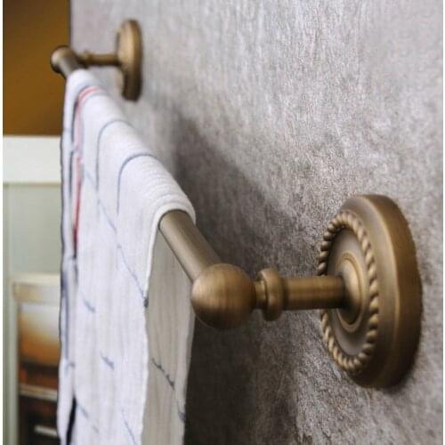 Wall Mounted Vintage Retro Antique Brass Bathroom Single Towel Bar Towel Rail Holder Bathroom Accessory mba085