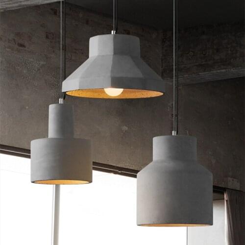 Nordic Pendant Lights Industrial Retro Concrete Cement Bedroom Lamp Cafe Bar Restaurant Kitchen Hanging Lamps Luminaire Decor