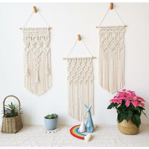 NEW Macrame Wall Hanging Tapestry Cotton Rope Tassel Hand Woven Bohemian Tapestry Geometric Art Beautiful Living Room Home Decor