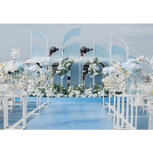 The new wedding props iron screen road led triangle oblique side road led wedding decoration background stage ornaments