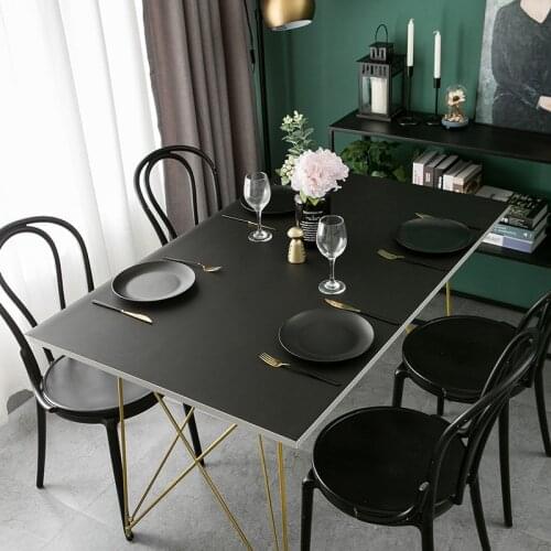 Solid color soft stretch leather table cloth Waterproof oil-proof heat-resistant coffee table mat party table deco cover custom