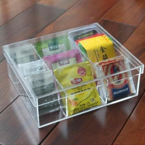 Plastic Tea Bag Organizer Storage Bin Box for Kitchen Pantry Holds Beverage Bags Packets Condiment Accessories Holder