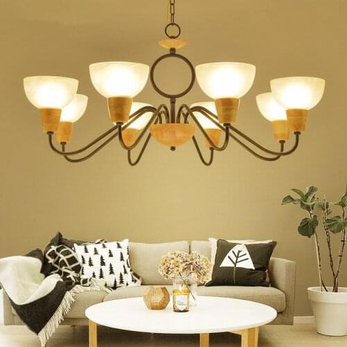 Simple atmosphere creative Trichromatic led pendant lamp for parlor bedroom hotel study 6 or 8 heads lights for 15-30 square m