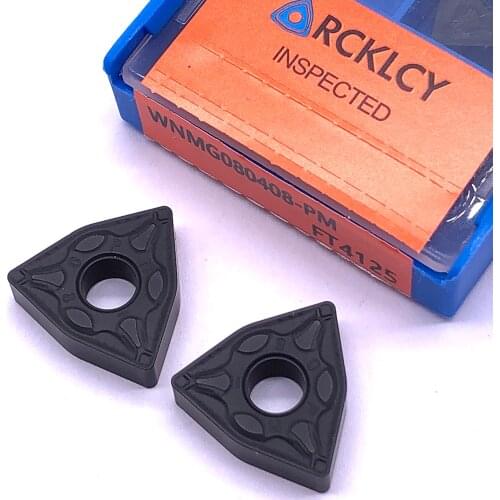 10pcs RCKLCY External Turning Tools WNMG080408 PM FT4125 Carbide inserts Cutting Tool CNC Lathe Cutter Work For Steel