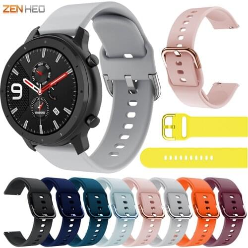 20mm 22mm Silicone Watchband for Xiaomi Huami Amazfit GTR 47mm/Stratos 2 2S Watch Band Strap for Huami Amazfit GTS/GTR 42mm