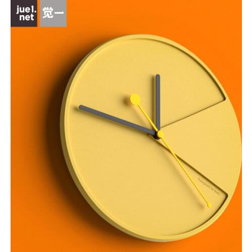 Modern Creative Cement Wall Clock Modern Design Living Room Nordic Yellow Silent 3d Watch Home Bedroom Clock Mechanism Gift Idea