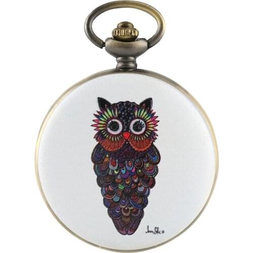 Old Fashioned Arts Owl Display Quartz Pocket Watch Bronze Antique Clock Unisex Pendant Vintage Watches Best Gifts Item New 2019