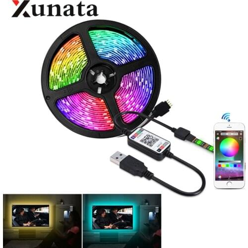 5050 RGB LED Strip 60leds/m Ribbon Tape Flexible LED Light Strip TV Background Lighting With Mini WiFi Bluetooth USB Control 5V