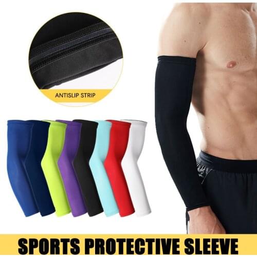 Lengthen Basketball Armguard Elbow Guard Men Women Sport Cycling Running Sunscreen Anti-Slip Barcer Breathable Protective Sleeve