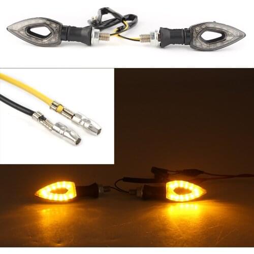 2pcs Universal Motorcycle Turn Signal Lights Indicator Blinker DC 12V Amber Yellow Lamps