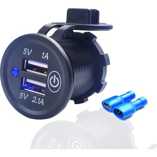 DIY USB Charger 3.1A 12V/24V USB Power Outlet Waterproof Car Charger with Switch for Car RV ATV Boat Marine Motorcycle Mobile