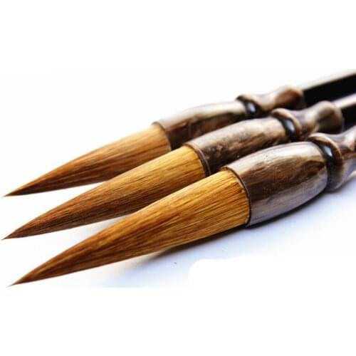 Top Grade 3Pcs/Set Chinese Traditional Calligraphy Pen Traditional Calligraphy Drawing Writing Painting Brushes with Gift Box