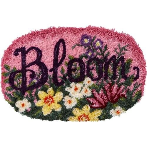 DIY Latch Hook Kit with Printed Pattern Crochet Needlework Crafts for Kids and Adults Includes Hook Flower Home Decoration