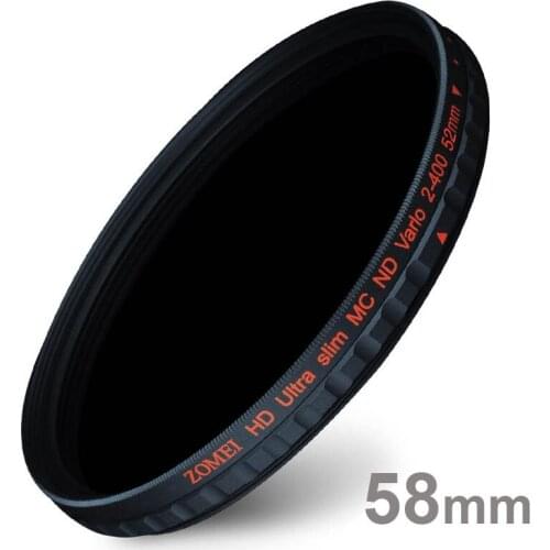 Zomei 58mm PRO Slim HD ND2-400 ND2 to ND400 Neutral Density Fader Variable MC ND Filter for Canon NIkon Sony Camera Lens 58 mm