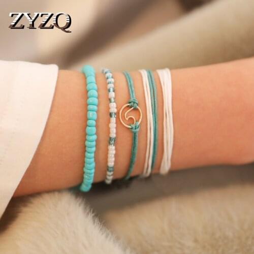 ZYZQ Trendy Traditional Enthic Vintage Bohemia Stylish Bracelets Sets Lovely Beads Accessories Jewelry Summer Gadget Bracelets