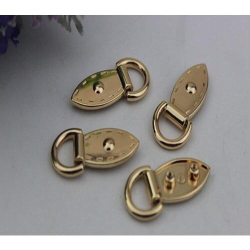 10 PC/lot) metal plating processing leather handbag aglet connection side of oncomelania silk leaves buckle decorative accessor