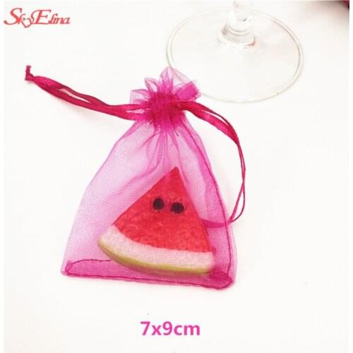 100pcs 7x9 9x12 10x15cm tulle fabric Organza Drawstring Bags Jewelry Mesh Gift Pouches Sheer Gauze Element Bags 5z