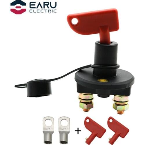 12V 24V Red Key Cut Off Battery Main Kill Switch Vehicle Car Modified Isolator Disconnector Car Power Switch For Auto Truck Boat