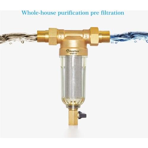 Water Purifier 4 Split-Mouth Water Filters Front Purifier 59 Brass 40micron Backwash Remove Rust Contaminant Sediment Pipe 7