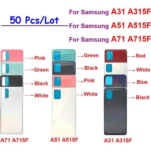 50Pcs/Lot,Back Battery Door Rear Housing Cover Case For Samsung Galaxy A31 A315F A51 A515F A71 A715F