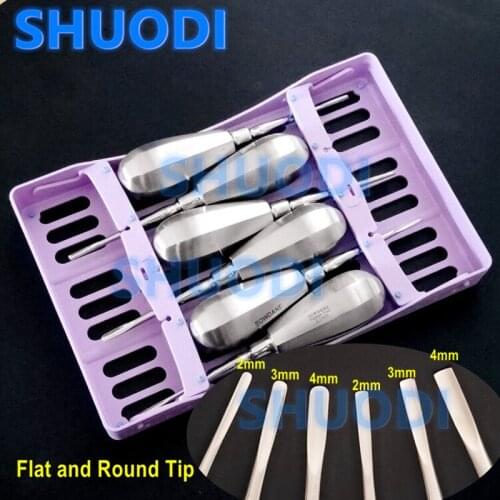 6pcs/set Dental Tongue Scraper Quite Minimally Invasive Tooth Extraction Tools Tooth Extracting Elevator Root Elevator