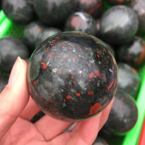 60mm Natural Gemstone sphere Africa Blood stone ball for home decoration
