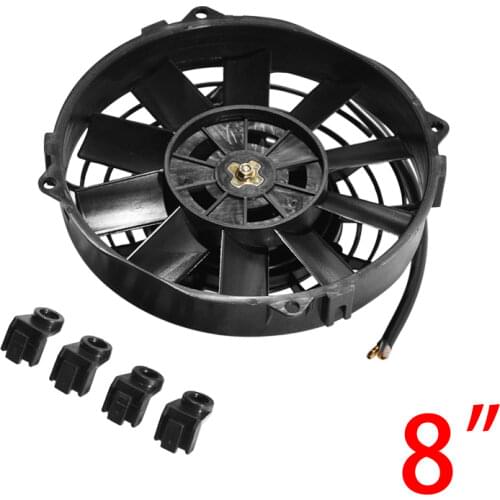8/9/10/12/14 Inch Car Air Conditioning Electronic Cooling Fan Straight Black Blade Electric Cool Kit 12V 80W 2100RPM Automobiles