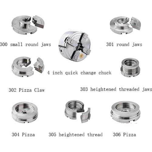 Woodworking Quick-change Chuck, M33*3.5, 1 Inch 8 Teeth, 1 1/4 Inch 8 Teeth, With 7 sets of jaws