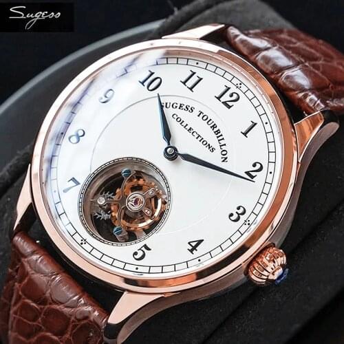 Sugess Tourbillon Movement Mechanical Watches Mens 2020 Sapphire Seagull Movement ST8000 Alligator Fashion Wrist Watches For Men