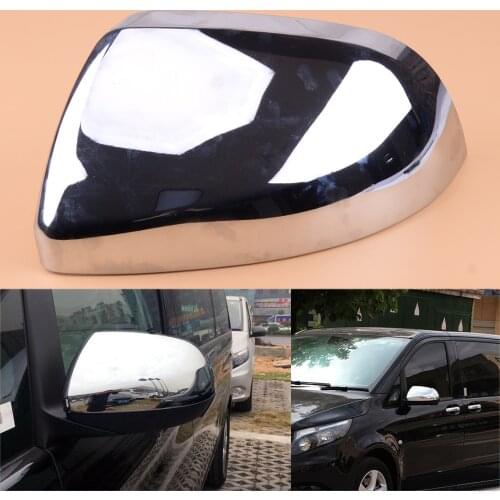 CITALL Car Left Chrome Rearview Mirror Cover Trim ABS Fit for Mercedes-Benz Vito W447 2014 2015 2016 2017 2018