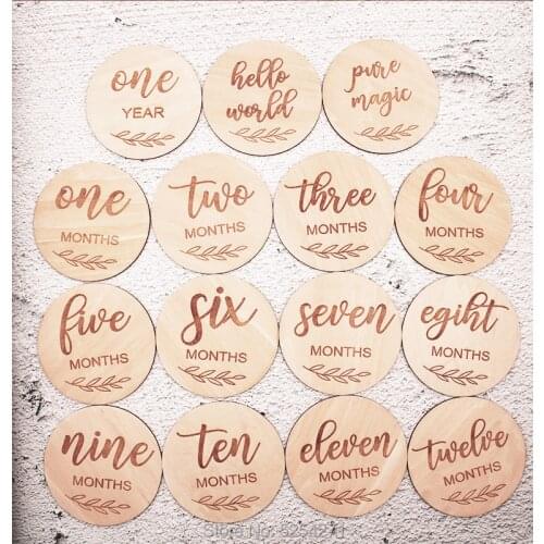 Wooden Baby Milestone Cards - Set of 15 - Engraved Wooden Milestone Cards - Newborn - Gift Idea - Baby Shower - Girl - Boy