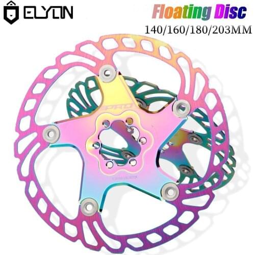 ELYON MTB Bicycle Brake 140mm/160mm/180mm/203mm Disc Brake MTB DH Disc Rotors Hydreaulic Brake Pad Floating Rotor Rainbow Colors