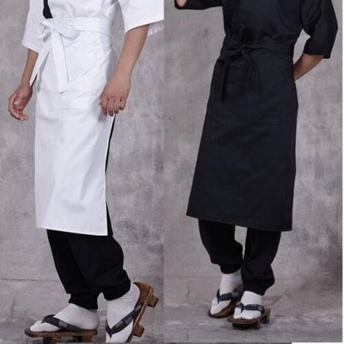 Japanese cuisine apron Man&Woman Chef work apron Black white long apron