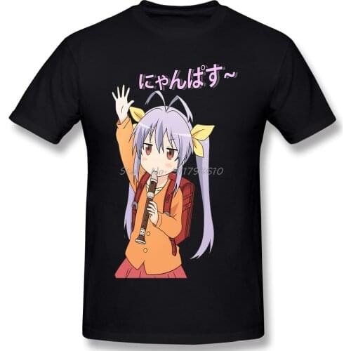 Nyanpasu T Shirt White Non Non Biyori Printed Tshirt Summer TShirt Anime Men Tee Streetwear Harajuku