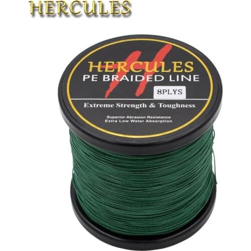 Hercules 120LB Braided Fishing Line tresse peche 8 Strands Green 100M 300M 500M 1000M 1500M 2000M Carp Fishing Line Cord Pesca