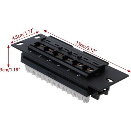 6 Port CAT5 CAT5E Patch Panel RJ45 Networking Wall Mount Rack Mount Bracket P82A