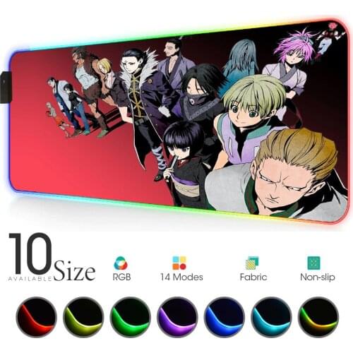 Hunter X Hunter Carpet Led Anime Mousepad Rgb Rug Gloway Mouse Pad Gamer Table Gamer for Pc Gaming Deck Keyboard Mat Office