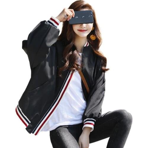 Summer stripe Bomber Jacket women fashion thin short coat Korean style slim student jackets black white casual Outwear