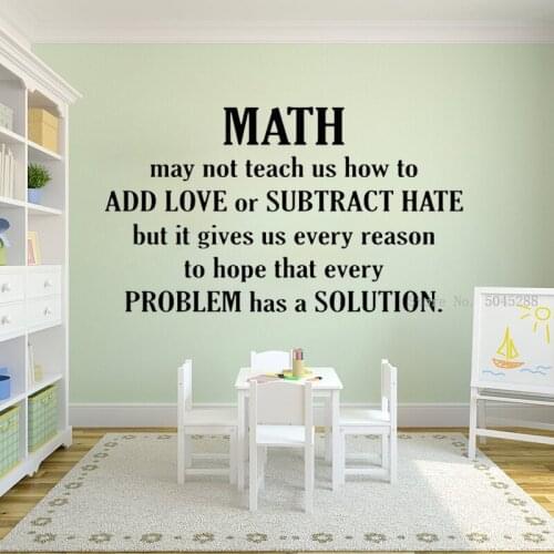 Math Wall Decal Mathematics Sign Classroom Vinyl Sticker Education Wall Decor Gift Math Wall Art Motivational Poster Y255