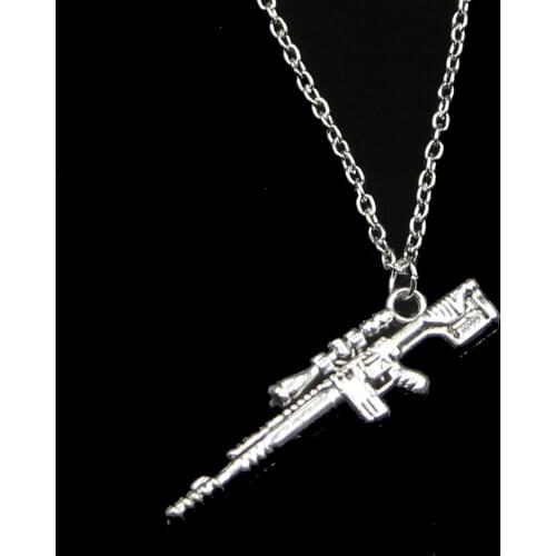 Fashion 8*42mm Sniper Rifle Gun Pendant Necklace Link Chain For Female Choker Necklace Creative Jewelry party Gift