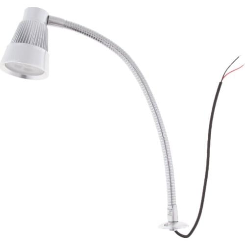 Marine Boat 12V LED Wall Mount Interior Reading Chart Light Gooseneck Wired Lamp for Rv, Caravan (3W/6000K)