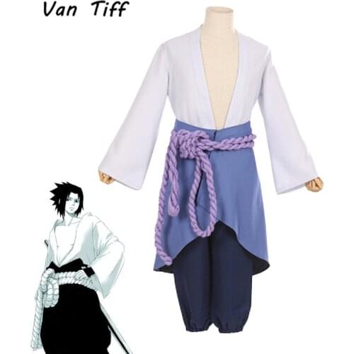 Anime Naruto Shippuden third Generation Clothes Mens Uchiha Sasuke Cosplay Costume Wig Tops Pants Suits Halloween Party