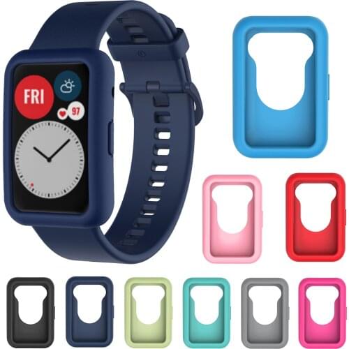 Soft Silicone Protector Case Cover For Huawei Watch Fit Protective Shell Frame Bumper