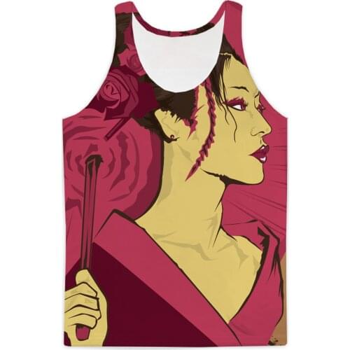REAL American SIZE Geisha Girl Sublimation Print Tank Top