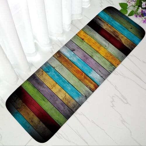 Printed Striped Mats for Bedroom Living Room Absorbent Kitchen Bathroom Floor Mat Anti Slip Doormat for Entrance Door Washable