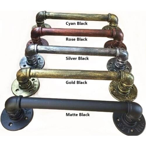 Industrial Water pipe door handle American country retro European-style kitchen Shelf wood door handles