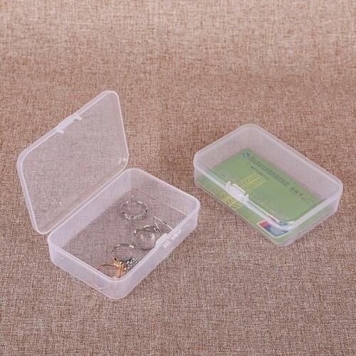 2PCS Transparent Plastic Storage Box Rectangle Jewelry Storage Box Business Card Small Object Packaging Display Box